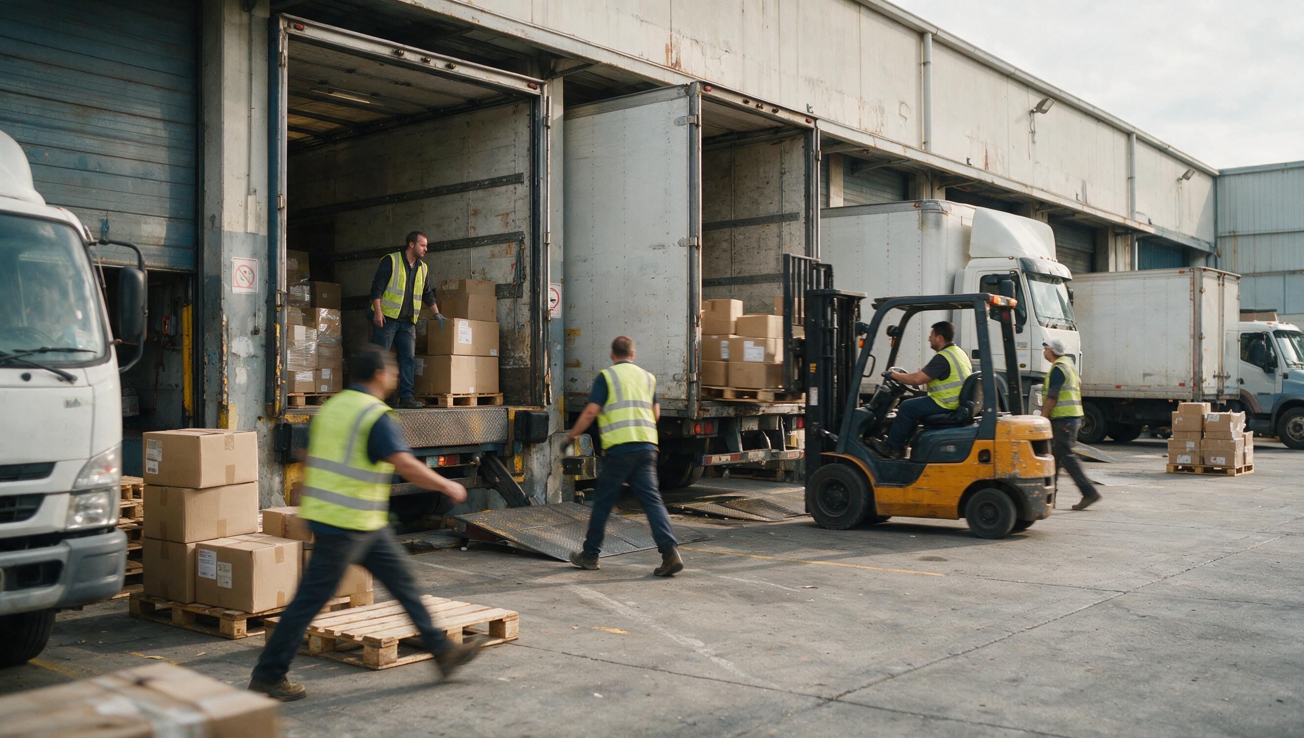 Loading dock for a large-format logistics and freight park